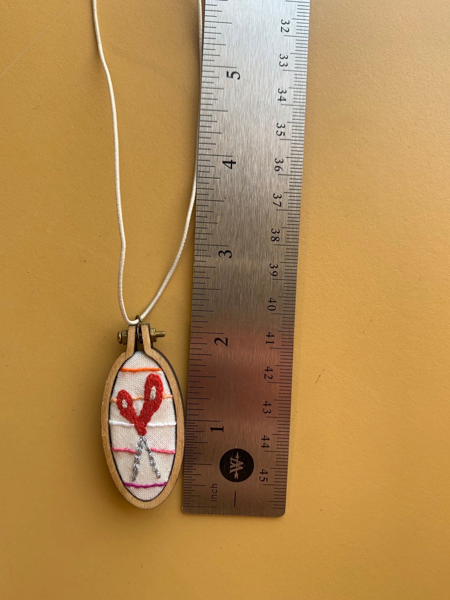 Scissor Necklace -Hand Embroidered