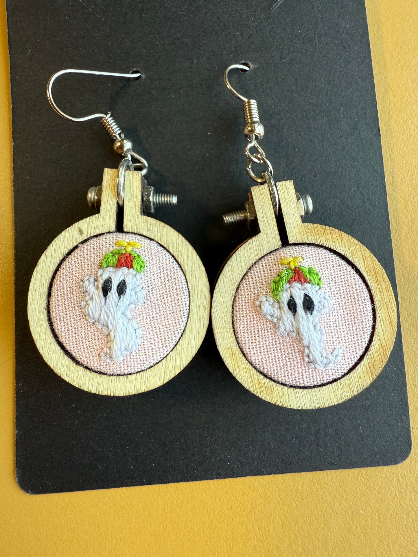 Propeller hat ghost earrings