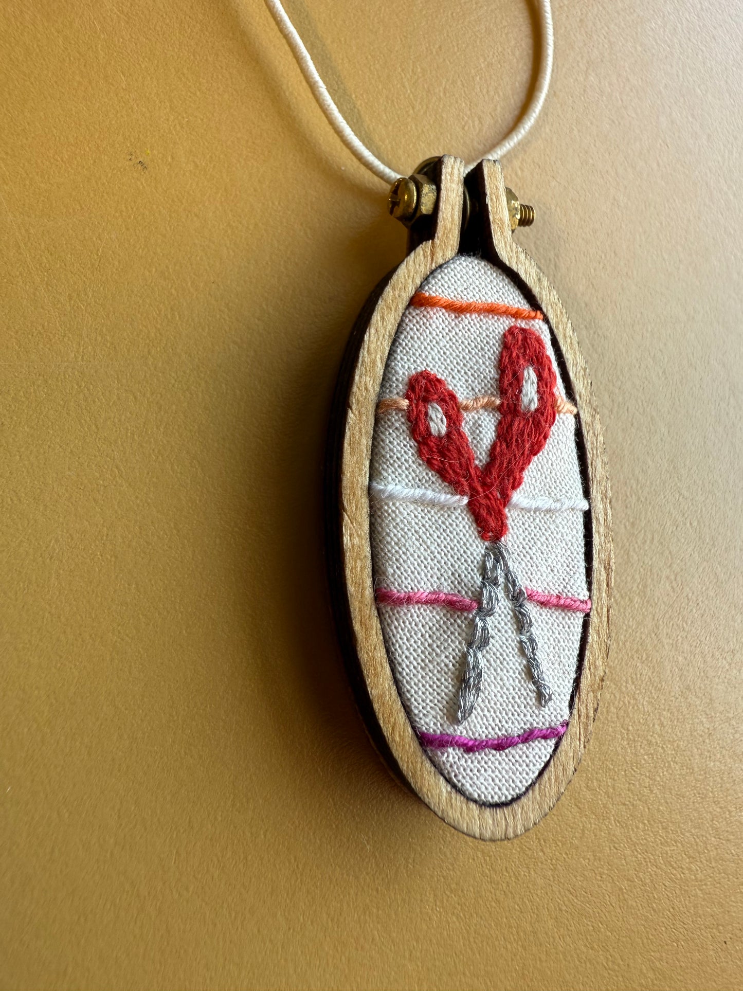 Scissor Necklace -Hand Embroidered