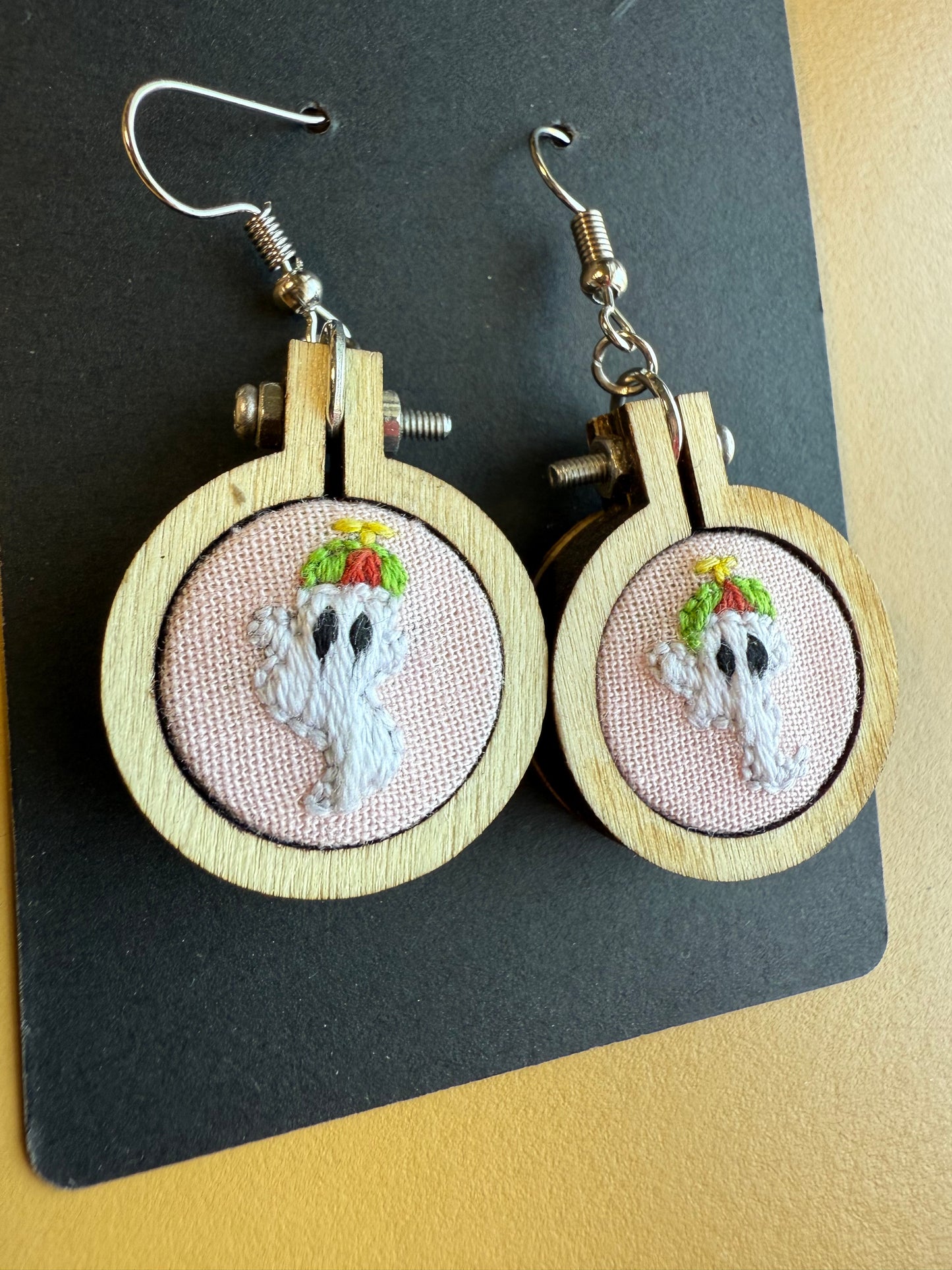 Propeller hat ghost earrings