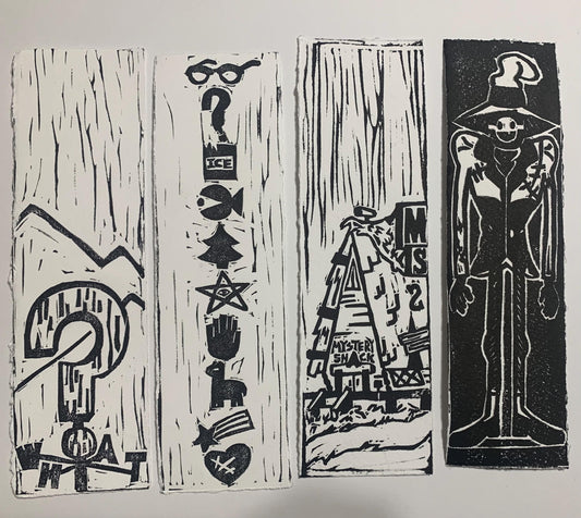 gravity falls bookmark bundle- linoprint