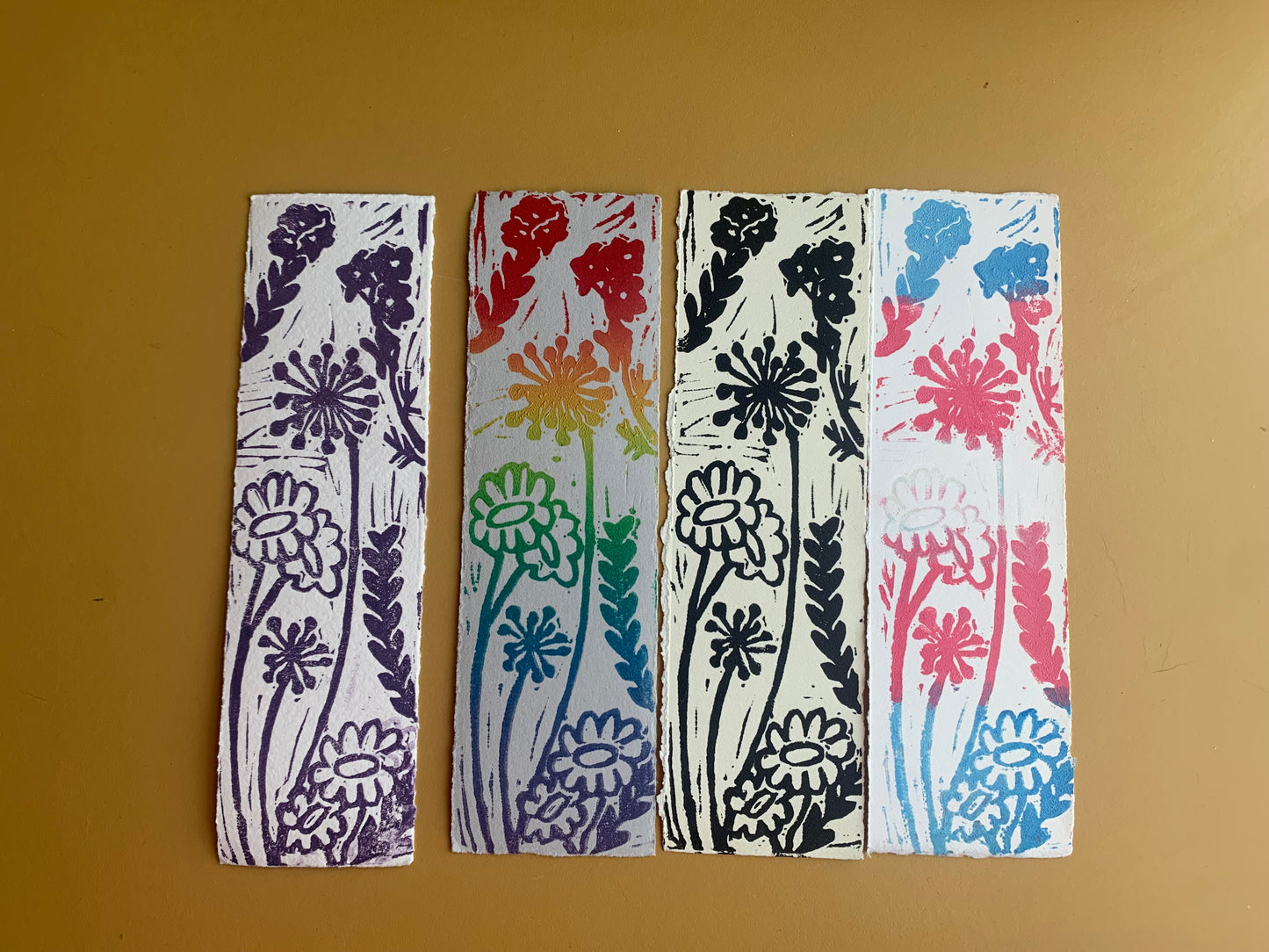 Linocut bookmark bundle